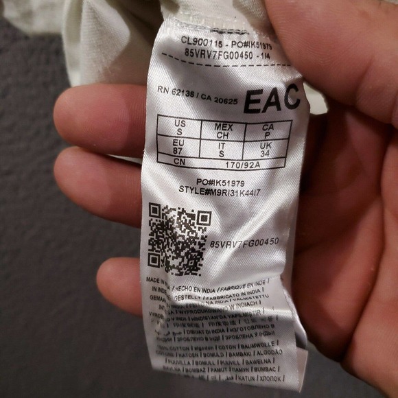 Guess Shirt Mens Small White Crew Neck Embroidered Logo Graphic Print Back Hit - Picture 9 of 11